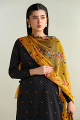 3 Piece - Printed Embroidered Suit - E1687