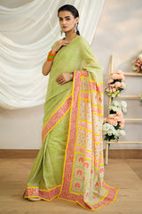 2 Piece Printed Lawn Sari & Blouse