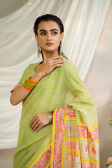 2 Piece Printed Lawn Sari & Blouse