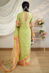 2 Piece Printed Lawn Sari & Blouse