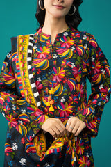 3 Piece - Printed Khaddar Suit