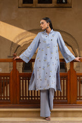 2 Piece Dyed & Emb Khaddar Shirt & Trouser