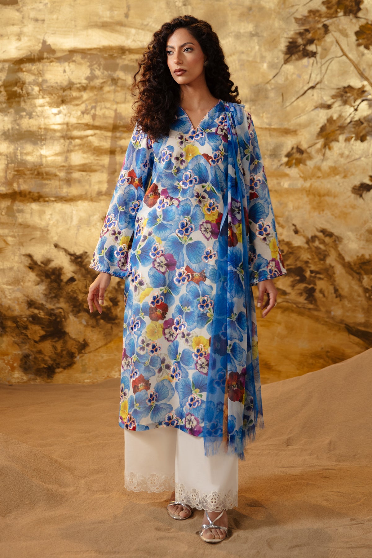 3 Piece - Embroidered Suit - MCP1236
