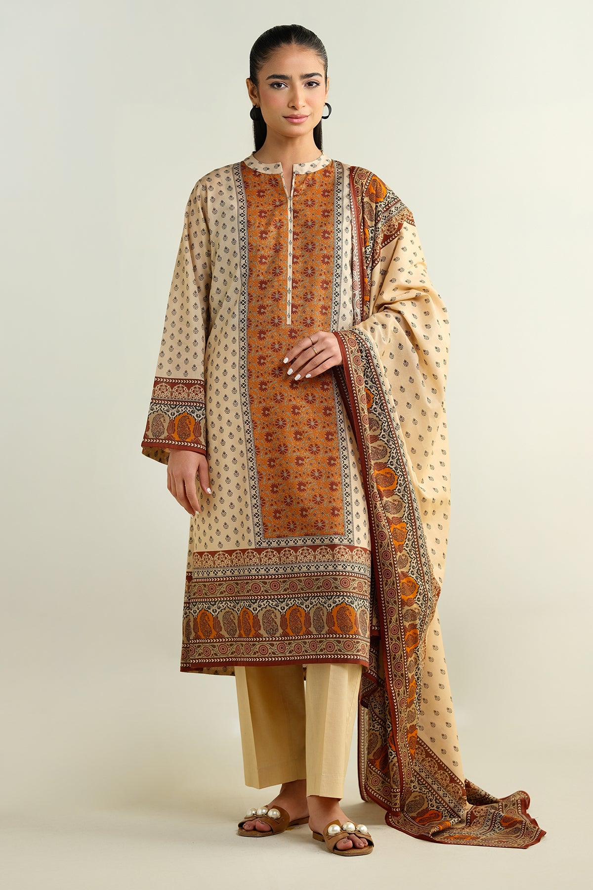 3 Piece - Printed Suit - X6154
