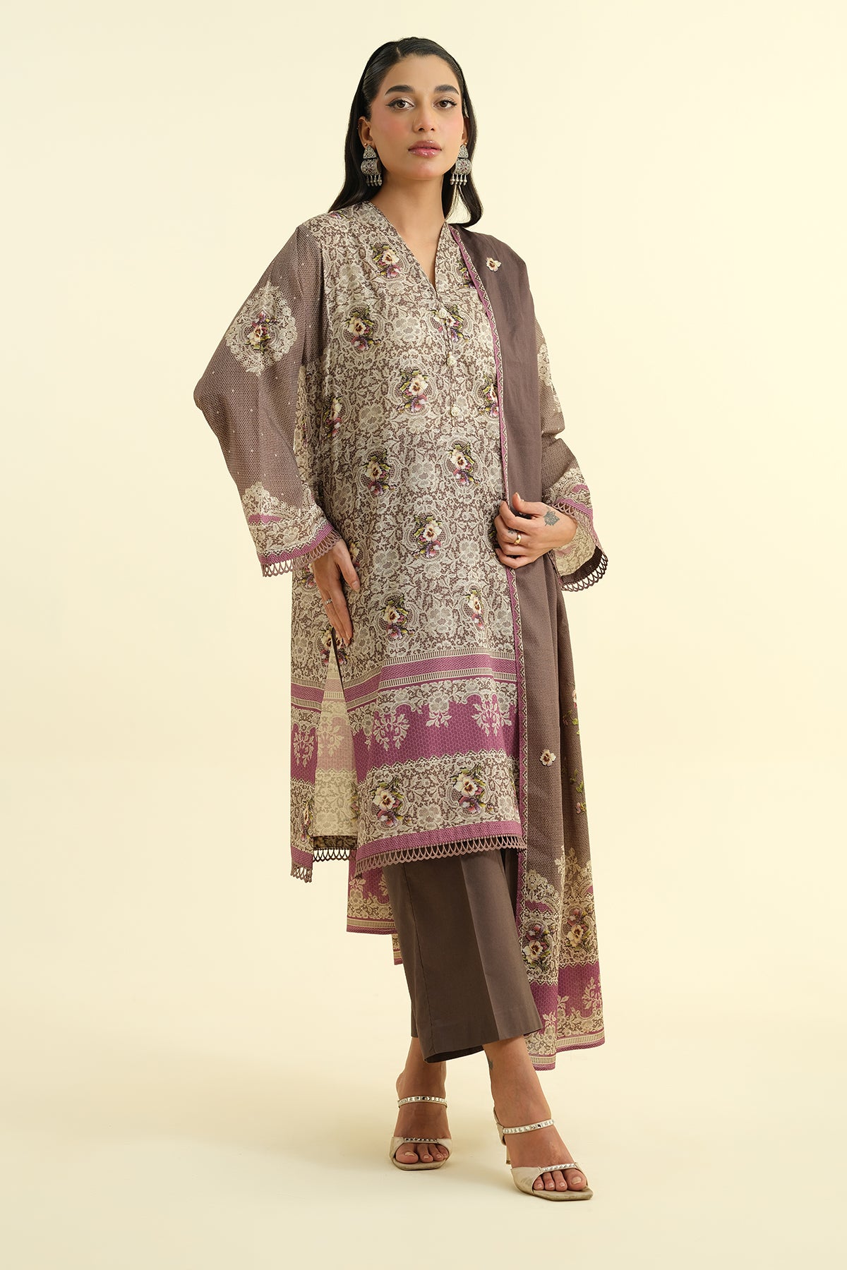 3 Piece - Printed Suit - X6161
