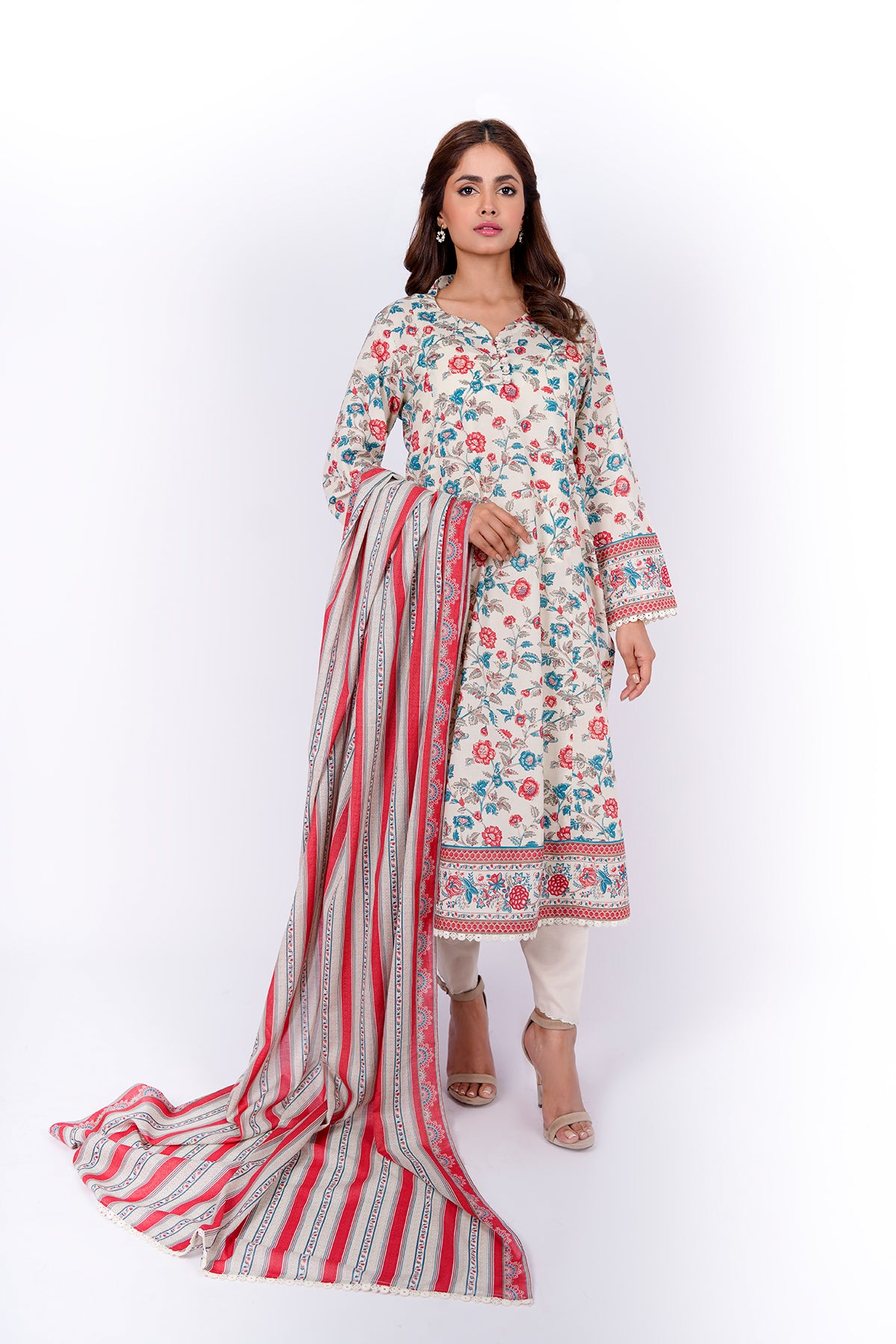 3 Piece Cotton Lawn Suit Kayseria Pakistan