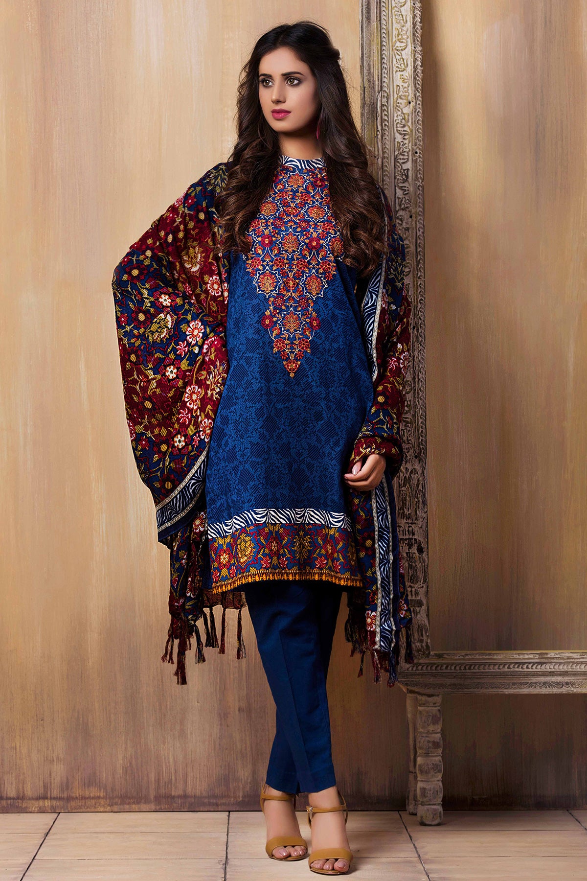 Printed & Embroidered Suit