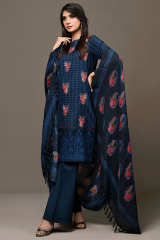 Dyed, Printed & Embroidered Wool Shawl Suit