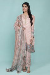 Printed & Embroidered 3 Pcs Suit