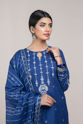 Printed & Embellished 3 Pcs Suit