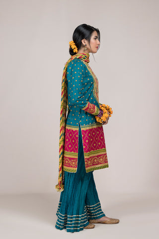 Printed & Embellished 3 Pcs Suit