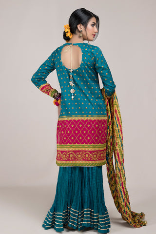 Printed & Embellished 3 Pcs Suit