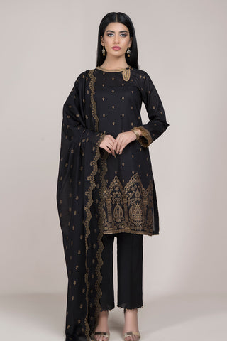 Printed & Embroidered 3 Pcs Suit