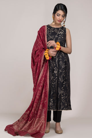 Dyed Jacquard 3 Pcs Suit