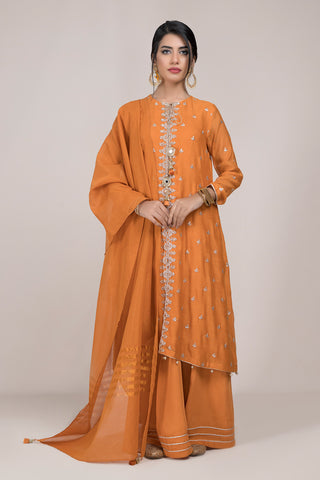 Dyed & Embroidered 3 Pcs suit