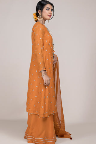 Dyed & Embroidered 3 Pcs suit