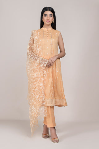 Dyed & Embroidered 3 Pcs Suit