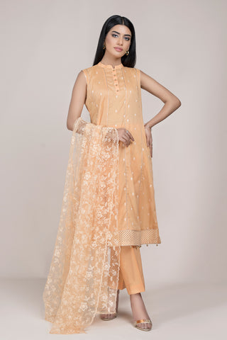 Dyed & Embroidered 3 Pcs Suit