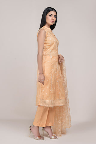 Dyed & Embroidered 3 Pcs Suit