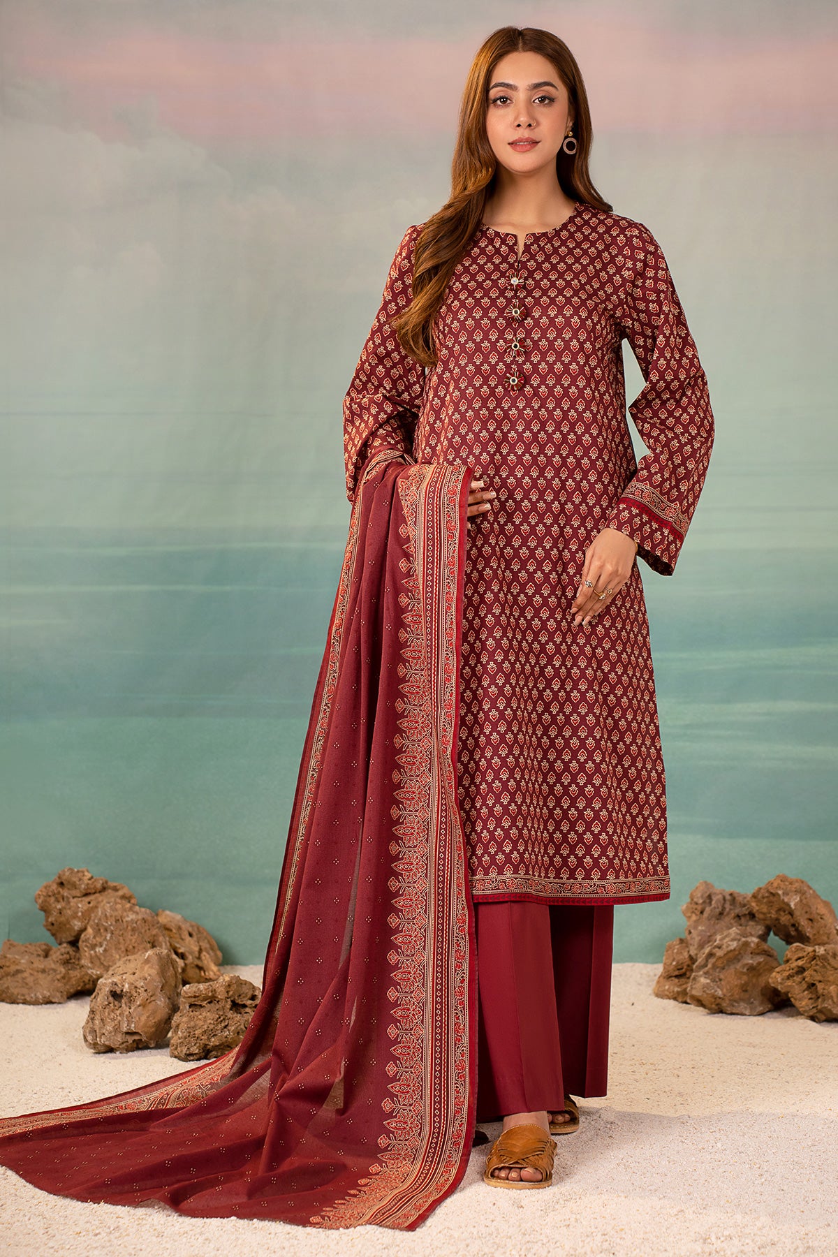 3 Piece Cotton Lawn Suit Kayseria Pakistan