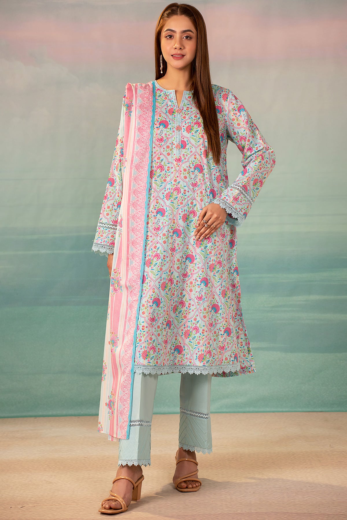 3 Piece Cotton Lawn Suit Kayseria Pakistan