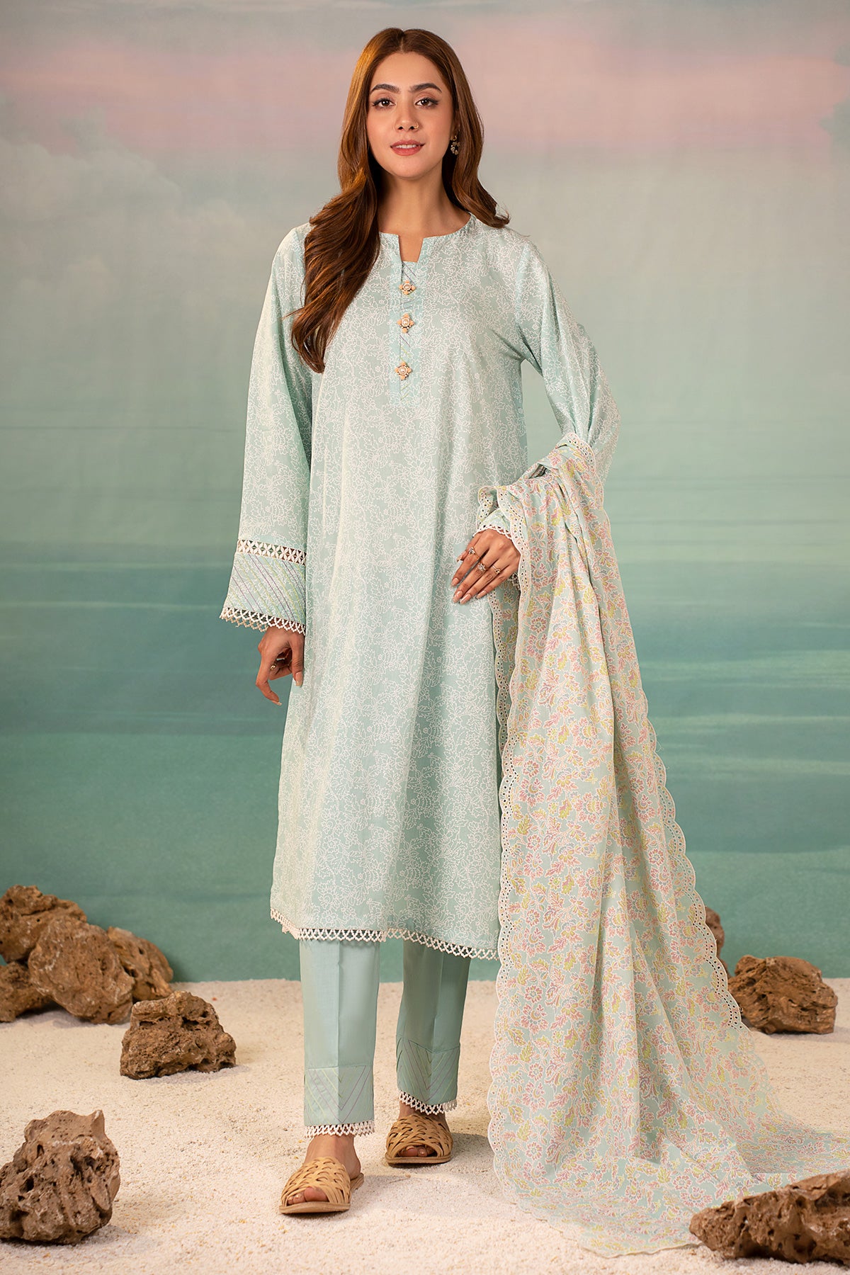 3 Piece Cotton Lawn Suit Kayseria Pakistan
