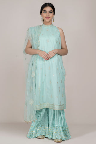 Dyed & Embroidered 3 Pcs Suit