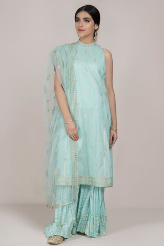 Dyed & Embroidered 3 Pcs Suit