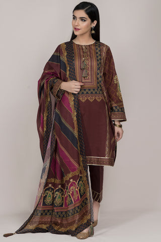 Digital Printed 3 Pcs Suit