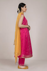 Dyed & Embroidered 3 Pcs Suit