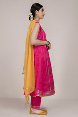 Dyed & Embroidered 3 Pcs Suit
