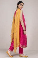 Dyed & Embroidered 3 Pcs Suit