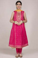 Dyed & Embroidered 3 Pcs Suit
