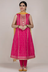 Dyed & Embroidered 3 Pcs Suit