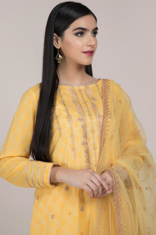 Printed & Embroidered 3 Pcs Suit