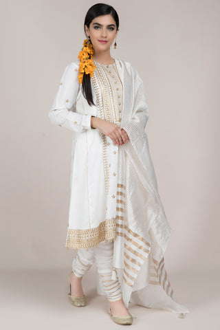 Dyed & Embroidered 3 pcs Suit