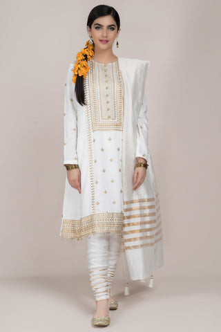 Dyed & Embroidered 3 pcs Suit