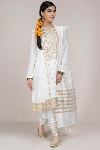 Dyed & Embroidered 3 pcs Suit