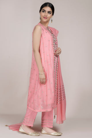 Dyed & Embroidered 3 Pcs suit