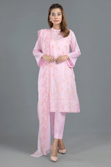 Dyed & Hand Embroidered 3 Pcs Suit