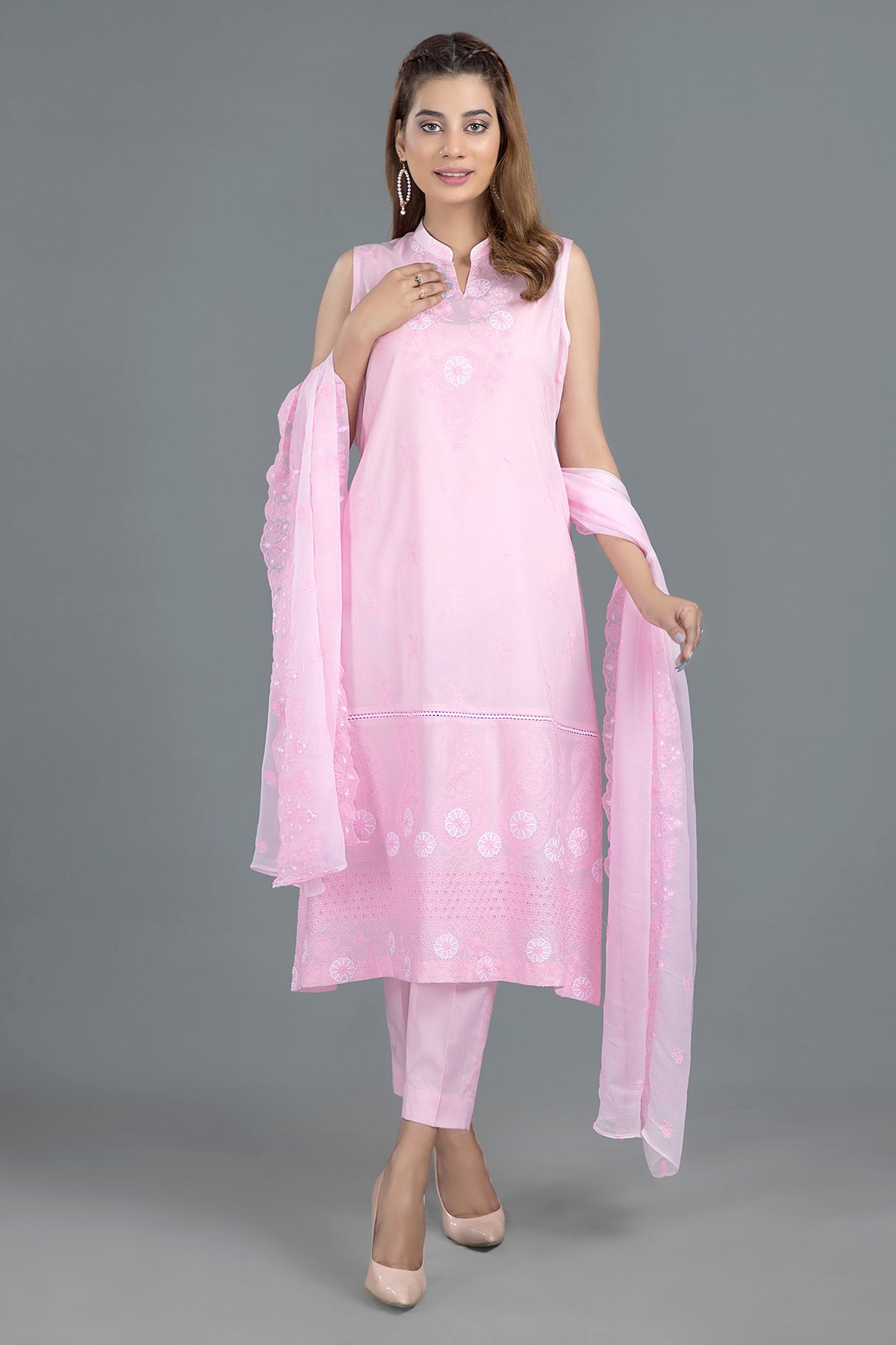 Dyed,Embr & Embellished 3Pcs