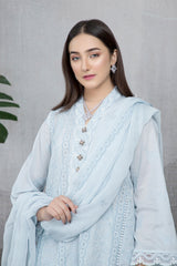 Dyed & Embroidered 3 Pcs Suit
