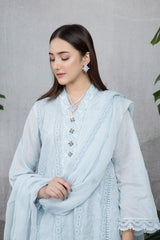Dyed & Embroidered 3 Pcs Suit