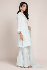 Dyed & Embroidered 3 Pcs Suit