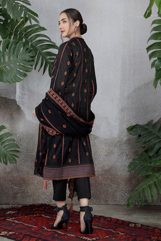 Dyed & Embroidered 3 Pcs Suit