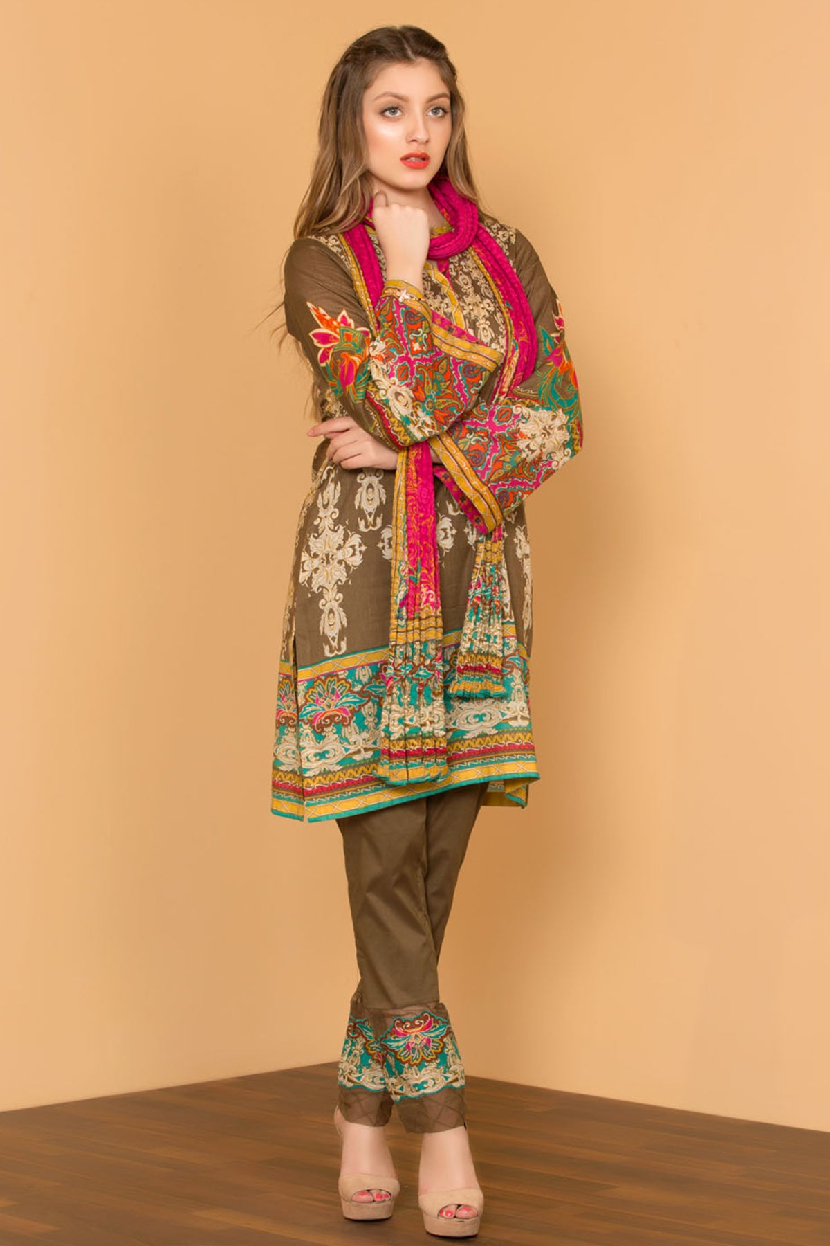 Fabric 1863 (3 PC)-Brown
