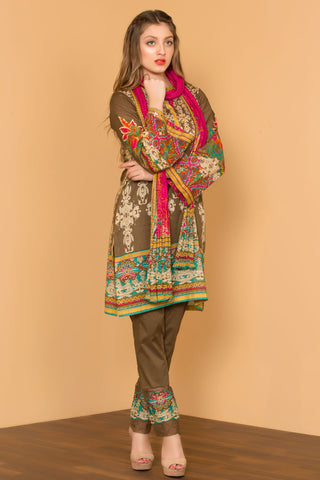 Fabric 1863 (3 PC)-Brown