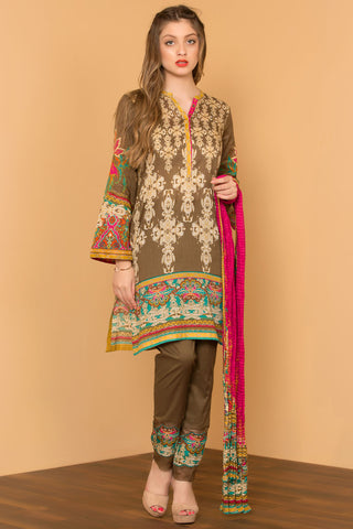 Fabric 1863 (3 PC)-Brown