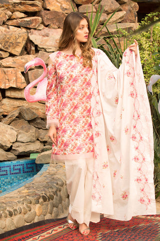 Printed & Embroidered Suit