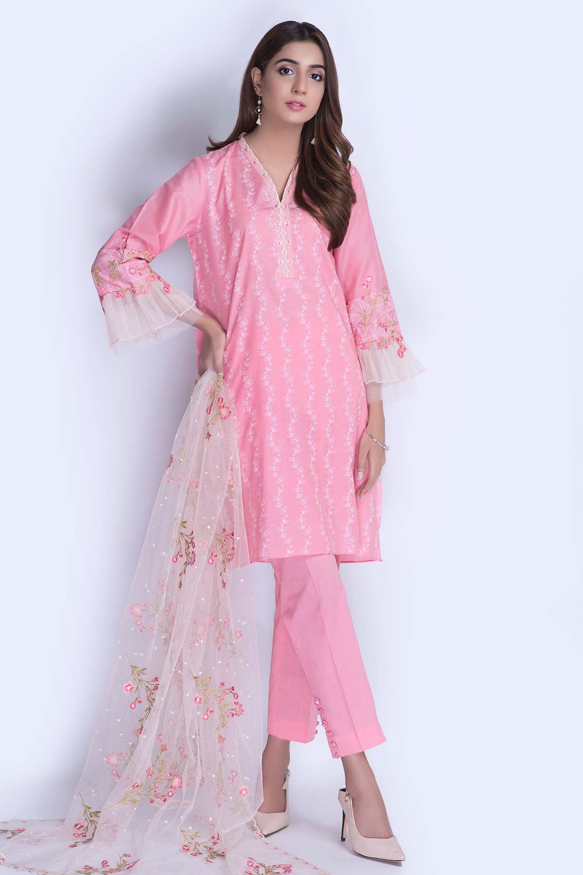 Printed & Embroidered Suit
